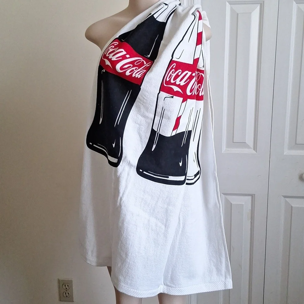 🎁Coca-Cola Beach Towel with Red Bottle Design 100%Cotton FREE with $40 Purchase
